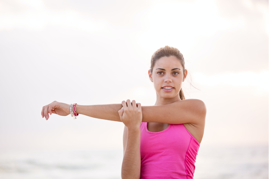 Woman is exercising