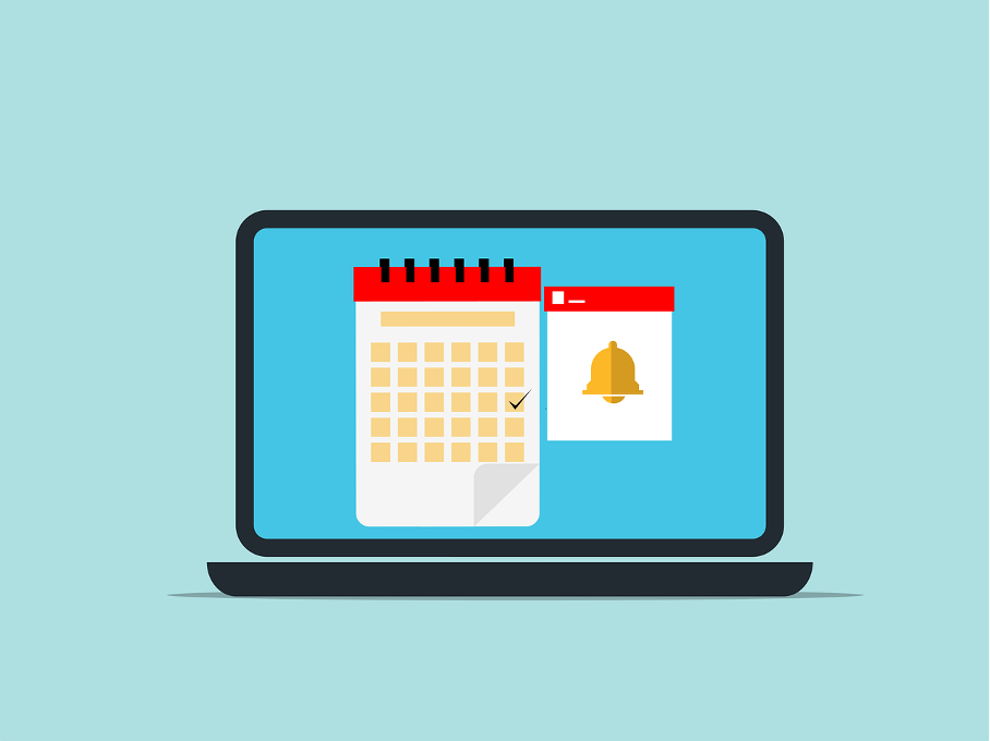 Desktop with calendar